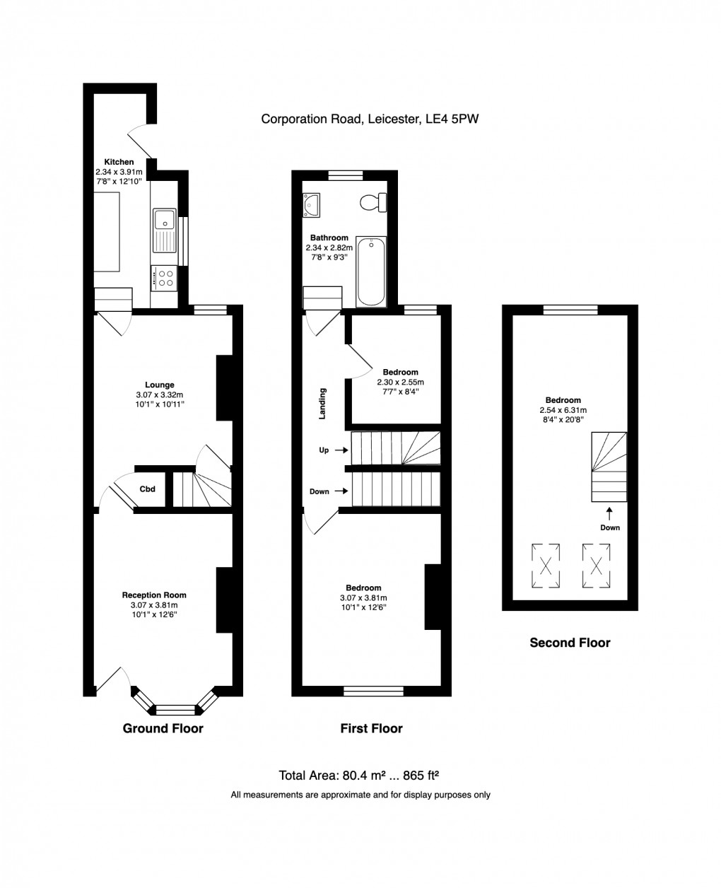 Floorplan for Corporation Road, Leicester