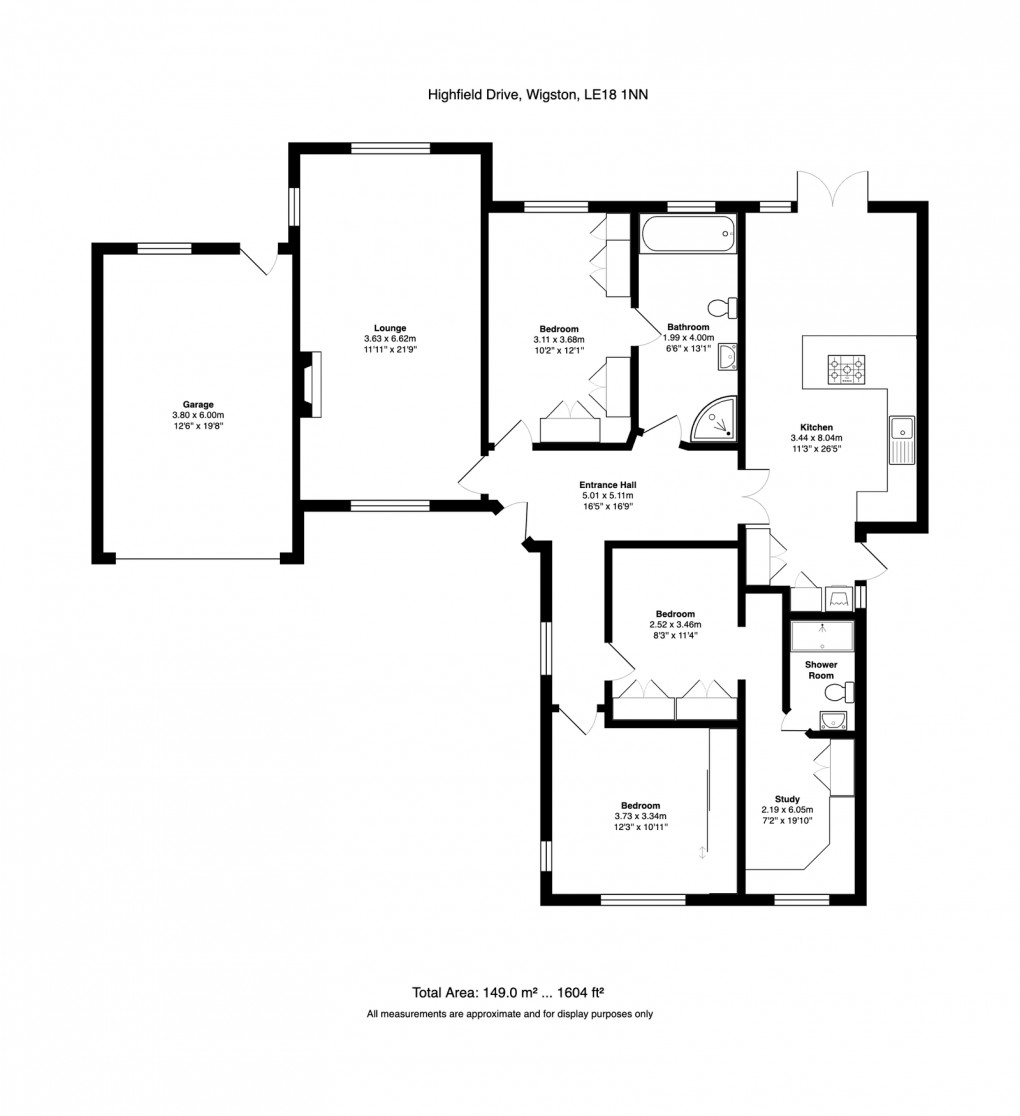 Floorplan for Highfield Drive, Wigston